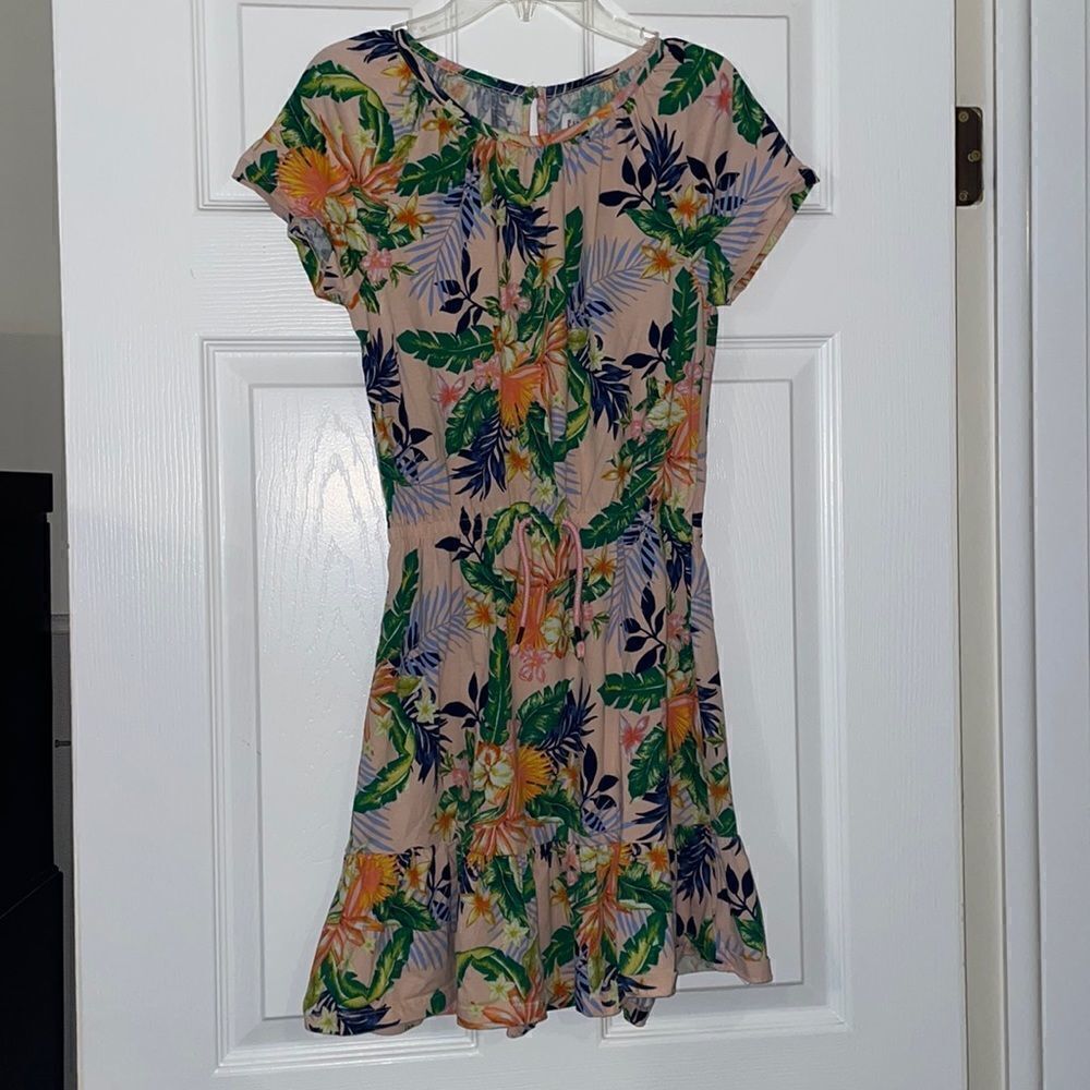 ✨Gap Kids Tropical Floral Cotton Short Sleeve Dress